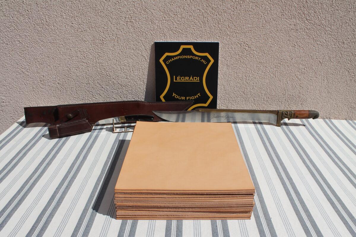 Késtok bőr. Natúr növényi. Knife case leather. – Bild 3